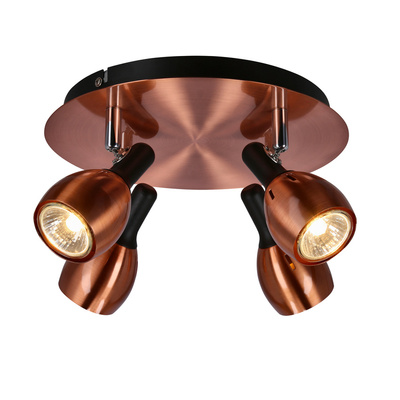 Lampa sufitowa plafon 4xGU10 miedziany CROSS 98-34878