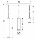 Lampa wisząca czarna/drewniana oprawa 3x25W Tubo 33-79114