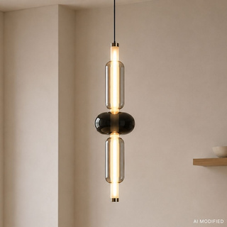 KELLY lampa wisząca złoty 8W LED 2700K klosz bursztynowy+dymiony+bursztynowy