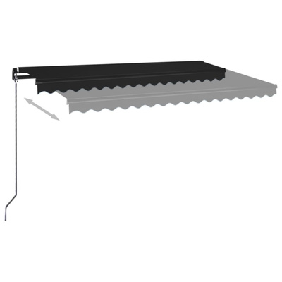 Ręcznie zwijana markiza z LED, 400 x 350 cm, antracytowa