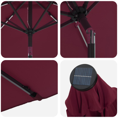 Parasol ogrodowy z oświetleniem LED i podstawą 200 x 300 cm