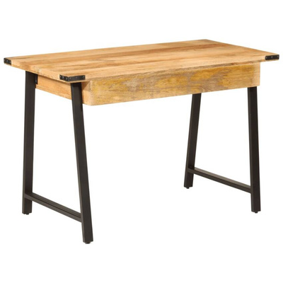 vidaXL Biurko z szufladami, 105x55x70 cm, lite drewno mango i żelazo