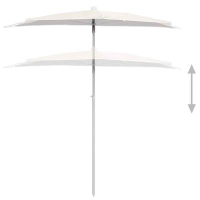 Półokrągły parasol ogrodowy na słupku, 180x90 cm, piaskowy