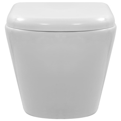 vidaXL Wisząca toaleta bez kołnierza, ceramiczna, biała