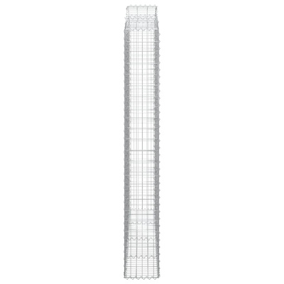 Kosze gabionowe, 2 szt, 200x30x220/240 cm, galwanizowane żelazo