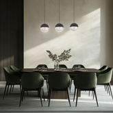 Lampa wisząca FURNI 3-punktowa czarna – ze szklanymi kloszami kulami - designerska lampa do salonu LED 4000K