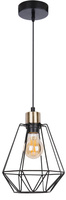 Lampa wisząca czarna + patyna druciany klosz Primo 31-00262