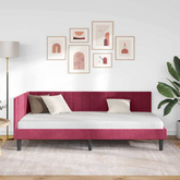 Rama łóżka narożnego Czerwone wino 90 x 200 cm Aksamit