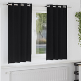 Firany blackout z kółkami 2 pcs Czarny 175 x 140 cm Poliester