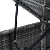 vidaXL 3-częściowy zestaw, leżaki ze stolikiem, polirattan, szare