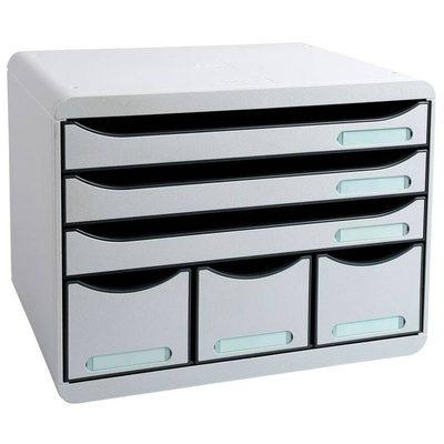 Exacompta Organizer na biurko Maxi z 6 szufladami, jasnoszary