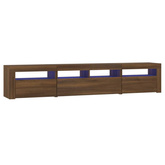 vidaXL Szafka pod TV z oświetleniem LED, brązowy dąb, 210x35x40 cm