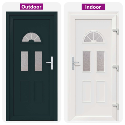 Drzwi Frontowe 98 x 208 cm PVC antracytowy