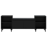 vidaXL Szafka pod TV, czarna, 160x35x55 cm, materiał drewnopochodny
