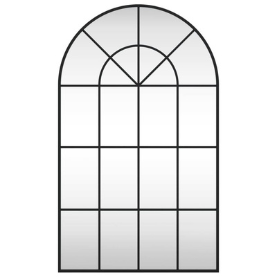 vidaXL Lustro ścienne, czarne, 60x100 cm, zakończone łukiem, żelazo