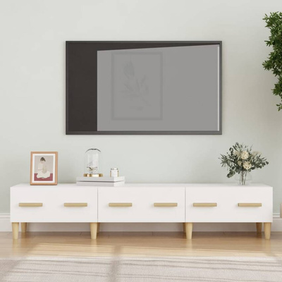 vidaXL Szafka pod TV, biała, 150x34,5x30 cm, materiał drewnopochodny