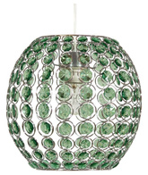 Lampa wisząca Rica pojedyncza metalowa zielona do salonu z kloszem E27