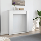 Obudowa kominka, biała, 100x20x100 cm, materiał drewnopochodny