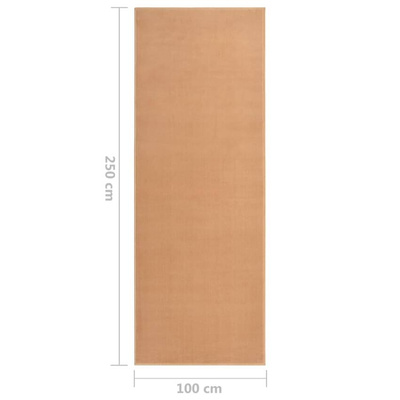 vidaXL Chodnik dywanowy, BCF, beżowy, 100x250 cm