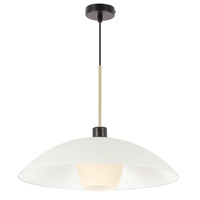 DUETTO lampa wisząca czarny+złoty 1x40W E27 klosz biały+beżowy