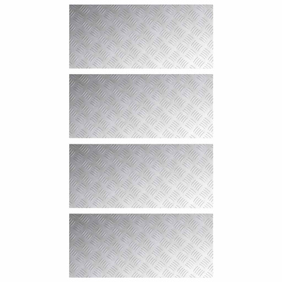 Stopień Prostokątny 4 pcs Srebrny 90 x 40 cm Aluminium