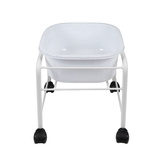 Brodzik do pedicure prosty z kółkami biały 131510