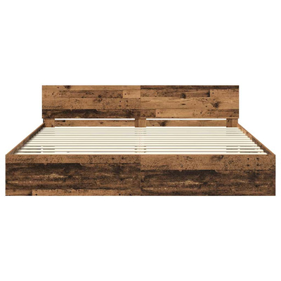 Ramka łóżka Stare drewno 200 x 200 cm Drewno inżynieryjne