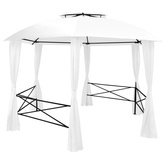 vidaXL Altana ogrodowa z zasłonami, 360x312x265 cm, biała, 180 g/m²