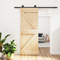 Drzwi przesuwne Naturalny i czarny 70 x 210 cm