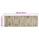 vidaXL Dywanik kuchenny, wzór w deski ogrodzenia, 60x180 cm, aksamit
