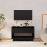 vidaXL Szafka pod TV, czarna, 70x41x44 cm, materiał drewnopochodny