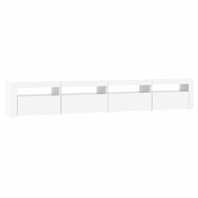 vidaXL Szafka pod TV z oświetleniem LED, biała, 240x35x40 cm