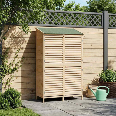 Shed ogrodowy naturalny 106 x 56 x 176,5 cm Drewno Świerkowe