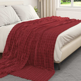 Koce narzutowe 6 pcs Bordeaux Czerwony 240 x 220 cm Polar