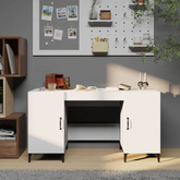 vidaXL Biurko, białe, 140x50x75 cm, materiał drewnopochodny wariant 4