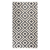 vidaXL Dywan zewnętrzny o płaskim splocie, 80x150 cm, czarno-beżowy