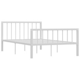 vidaXL Rama łóżka, biała, metalowa, 120 x 200 cm model standard