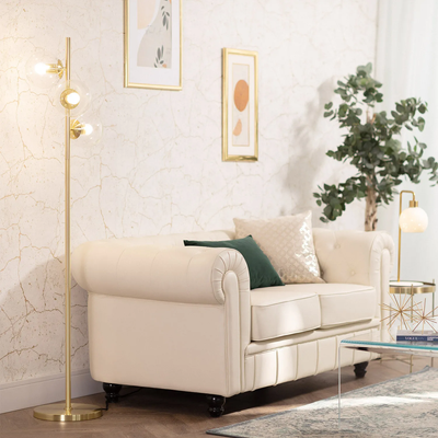 Lampa Podłogowa Złota Kule Abruzzo Pugilia 3xE27