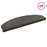 Samoprzylepne maty na schody Półokrąg 15 pcs ciemnoszary