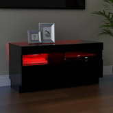 vidaXL Szafka pod TV z oświetleniem LED, czarna, 80x35x40 cm