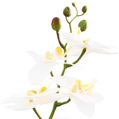 Sztuczny kwiat orchidei w doniczce Biały 45 x 15 x 65 cm