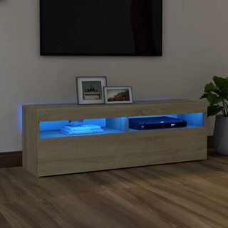 Szafka pod TV z oświetleniem LED, dąb sonoma, 120x35x40 cm vidaXL