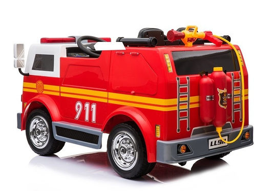 Wóz Strażacki na Akumulator Czerwony Dla Dzieci Pilot Sikawka LL911
