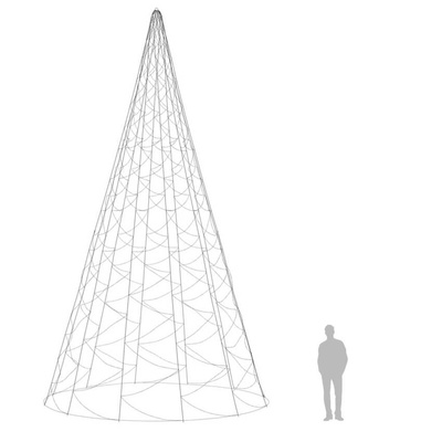 vidaXL Choinka do montażu na maszcie, 3000 ciepłych białych LED, 800cm