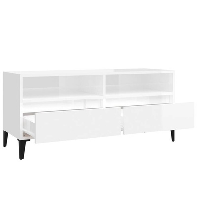vidaXL Szafka pod TV, wysoki połysk, biała, 100x34,5x44,5 cm model standard
