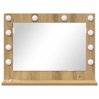 Lustro toaletowe Dąb rzemieślniczy 60 x 45 x 18 cm Prostokątny