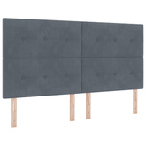 Łóżko kontynentalne z materacem ciemnoszary 180 x 200 cm Welur