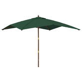 Parasol ogrodowy na drewnianym słupku, zielony, 300x300x273 cm