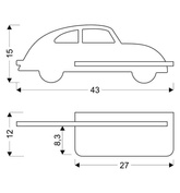 Półka podświetlana LED 5W IQ Kids CAR szara 21-84774