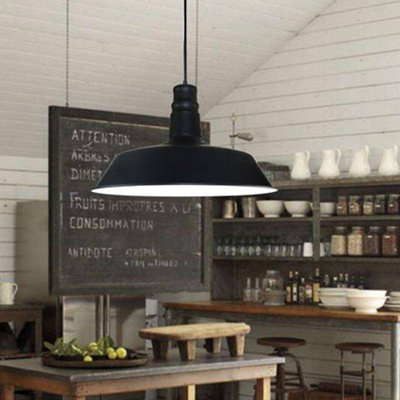 Lampa Wisząca Retro Loft Czarno biała 36cm E27 Abruzzo Grote